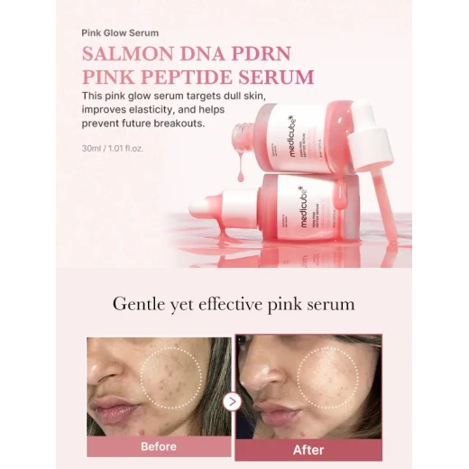 Medicube PDRN Pink Peptide Serum 10,000ppm Salmon PDRN for Elasticity, Blemish Care & Barrier Repair 30 ML - Medicube - Image 5