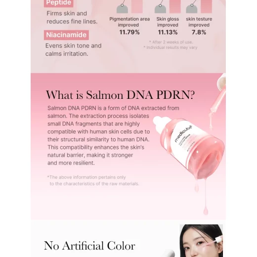 Medicube PDRN Pink Peptide Serum 10,000ppm Salmon PDRN for Elasticity, Blemish Care & Barrier Repair 30 ML - Medicube - Image 3