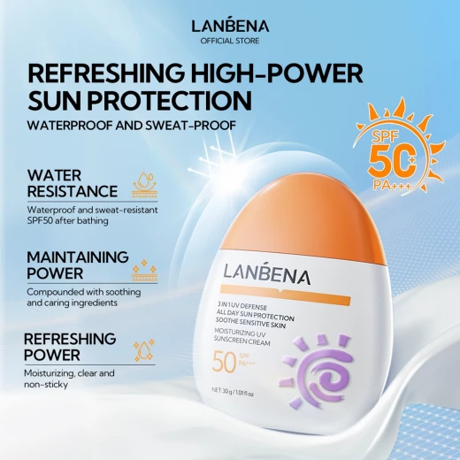 LANBENA SPF 50 Sunscreen Lotion with Broad Spectrum UVA/UVB Protection Waterproof 1.01 Floz/30g Sunscreen Lotion - LANBENA - Image 2