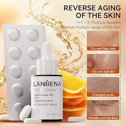 lanbena vitamin c 30 capsule , niacinamide30 ml  set - LANBENA - Image 2