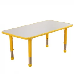 Adjustable Height Kids' Wood Table with Steel Legs, Heavy-Duty Children's Activity & Study Desk