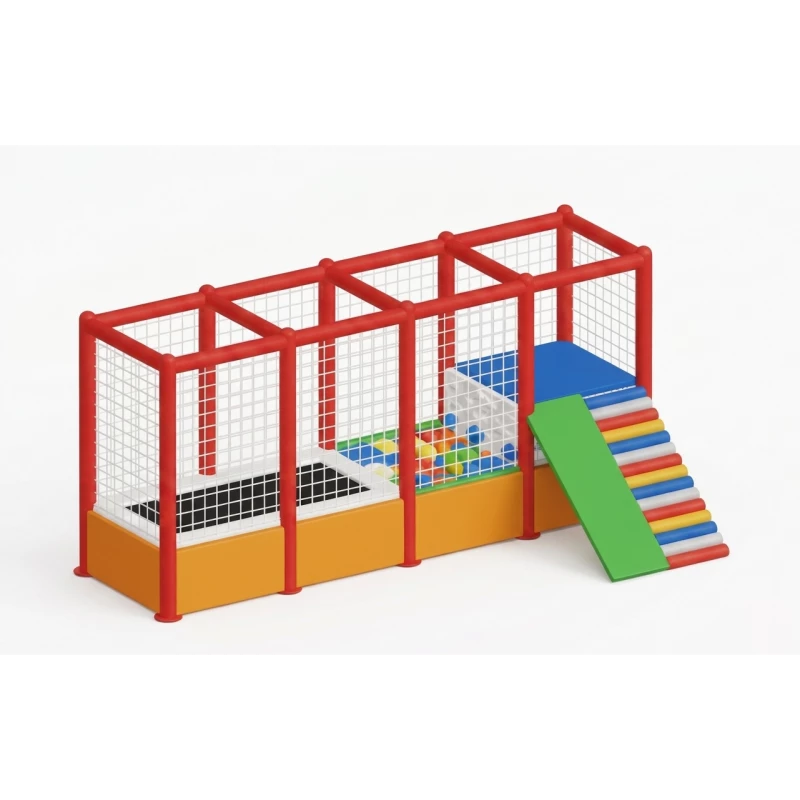 3-in-1 Indoor Kids Play Complex (Trampoline, Ball Pit, and Slide) - crowna