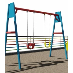 Professional Double Garden Swing Set - Heavy-Duty Outdoor Metal Swing Frame