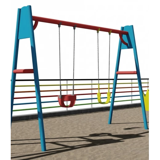 Professional Double Garden Swing Set - Heavy-Duty Outdoor Metal Swing Frame Professional Double Garden Swing Set - Heavy-Duty Outdoor Metal Swing Frame