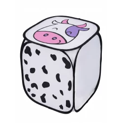 Foldable Fabric Toy Storage Bin - Pop-up Cartoon Organizer for Kids' Toys & Laundry.