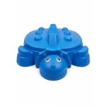 Kids Dinosaur Sandpit with Lid - Outdoor Sandbox and Wading Pool for Toddlers (Blue). - crowna