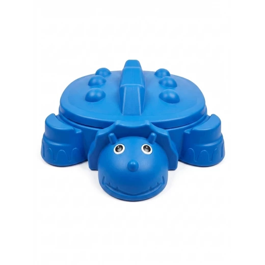 Kids Dinosaur Sandpit with Lid - Outdoor Sandbox and Wading Pool for Toddlers (Blue). Kids Dinosaur Sandpit with Lid - Outdoor Sandbox and Wading Pool for Toddlers (Blue).