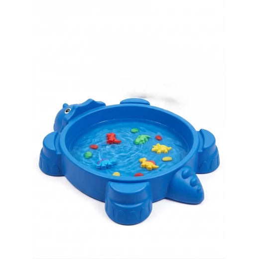 Kids Dinosaur Sandpit with Lid - Outdoor Sandbox and Wading Pool for Toddlers (Blue). - crowna - Image 3