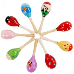 Kids Wooden Maracas Musical Toy - Educational Percussion Shaker for Toddlers