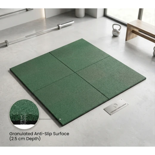 Heavy-Duty Interlocking Rubber Floor Tiles | 50x50x2.5 cm (1 sq m Pack) - crowna - Image 4