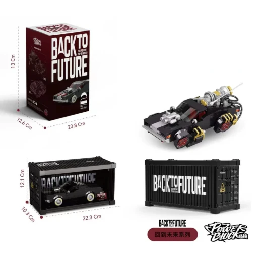 Back to Future "Shadow Sprinter" 2-in-1 Time Machine Flying Muscle Car Building Block Set (582 Pcs) with Container Display Garage Case | Sci-Fi Cyberpunk Vehicle DIY Model Kit - My Dolly - Image 2