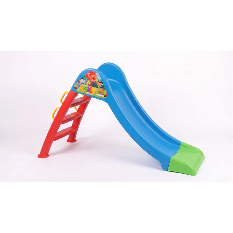 Mid-Size Multicolor Plastic Kids Freestanding Garden & Indoor Slide with Handles (128 × 42 × 78 cm) - crowna