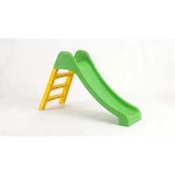 Classic Kids Garden Slide with High Safety Guardrails (Dimensions: 135x55x80 cm) - Green & Yellow