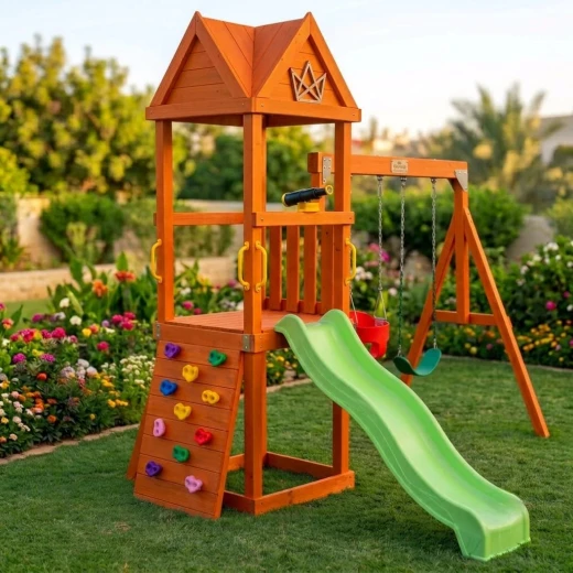 مجمع ألعاب أطفال خشبي مدمج مجمع ألعاب أطفال خشبي مدمج