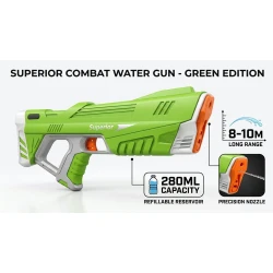 Superior Combat Precision Water Gun (280ml, 8-10m Range) - Green Edition