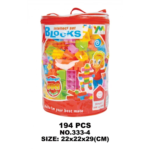 Intellect Set Building Blocks (333-4) - 194 PCS Challenger Large-Sized Blocks in Zipper Carry Bag Intellect Set Building Blocks (333-4) - 194 PCS Challenger Large-Sized Blocks in Zipper Carry Bag