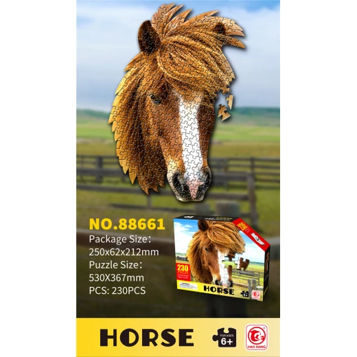 بازل Horse (حصان) المُشكّل (NO. 88661) - 230 قطعة - مقاس 53x36.7 سم - للأطفال 6 سنوات فما فوق - تصميم فريد - ماي دولي - Image 2
