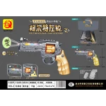مسدس كولت (Colt Revolver) الفاخر بالصوت والضوء (169-2) - مسدس لعبة تفاعلي بإضاءة ملونة وعملية تحميل متحركة - مسدس ذهبي وفضي - ماي دولي