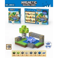 Magnetic Building Cubes (My World Theme) - Voxel Style Dinosaur Educational Construction Toy 3+