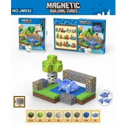 Magnetic Building Cubes (My World Theme) - Voxel Style Dinosaur Educational Construction Toy 3+