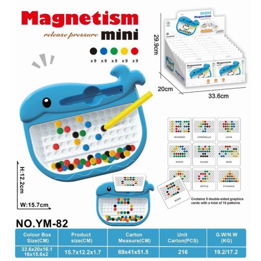 Magnetism Mini Whale Drawing Board - Educational Magnetic Dot Pen Puzzle Toy with 10 Pattern Cards - My Dolly - Image 2