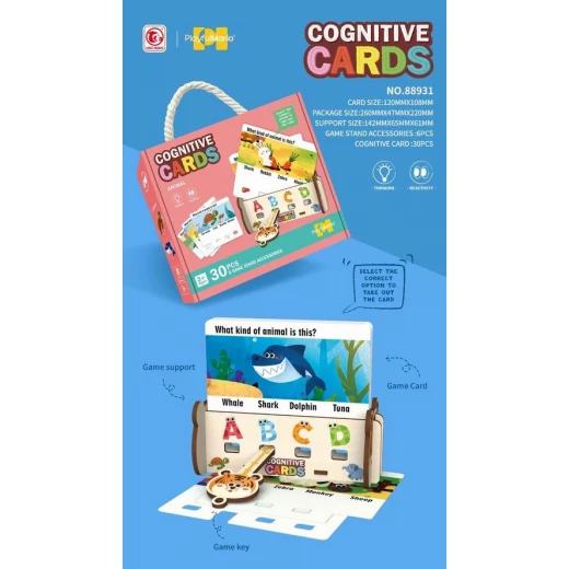 PlayfulMario Cognitive Animal Cards Game (NO. 88931) - 30 PCS - Animal Recognition & Matching - Develop Thinking Skills for Ages 3+ - My Dolly - Image 2
