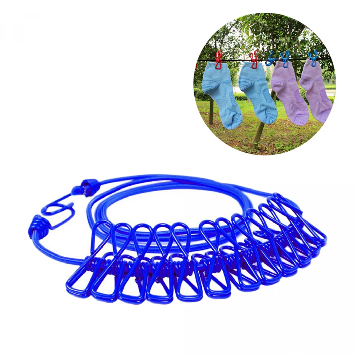 Hangar Rope Laundry Drying Hanger Rope With 12 Clips – Buy Online in Jordan | Dumyah