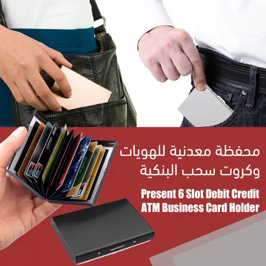 حامل بطاقات العمل من الجلد 6 فتحات منظم بطاقات الائتمان حماية - Eastnights - Image 5
