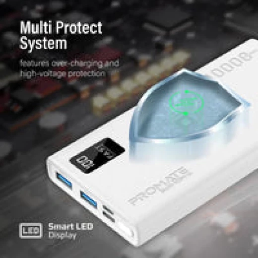 باور بانك بروميت بولت-10 برو الذكي المدمج بسعة 10000 مللي أمبير/ساعة مع منفذي USB-A وUSB-C - برو مات - Image 2