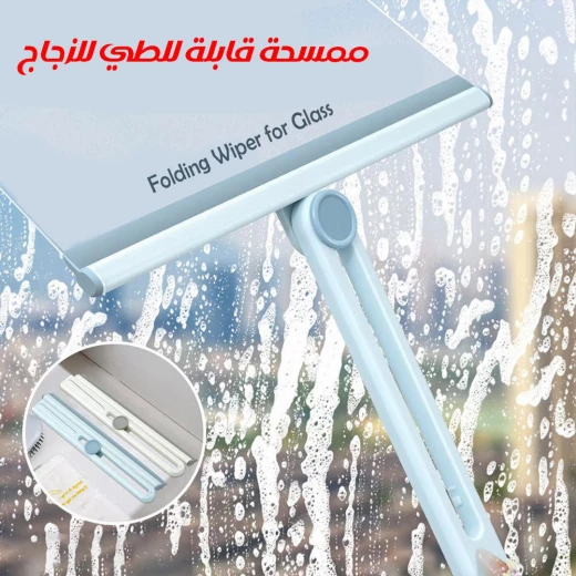 قشاطة النوافذ المصنوعة من السيليكون بتصميم أنيق، قادرة على المسح بحركة مستقيمة أو منحنية، بمطاط مرن عالي الجودة - Image 5