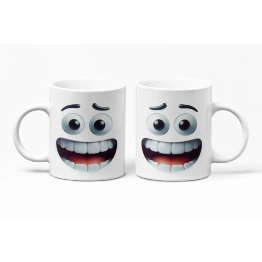 كوب سيراميك بطبعة وجه مضحك سعة 11 أونصة - بي كرافتّي - Image 4