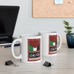 كوب قهوة سيراميك 11 أونصة بتصميم فلسطين  مناسب للشاي والقهوة، قابل للاستخدام في الميكروويف وغسالة الصحون هدية مثالية لعشاق الشاي والقهوة - بي كرافتّي