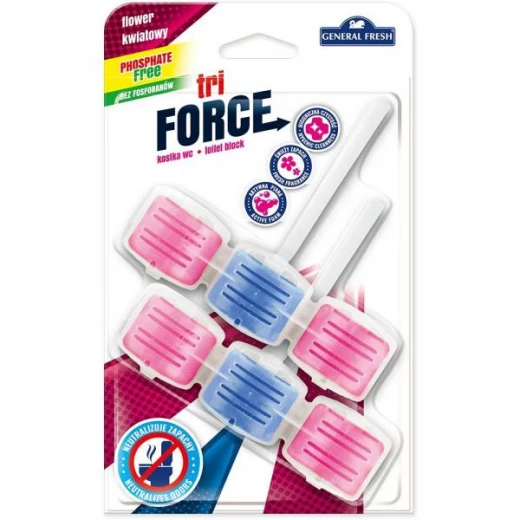 Tri FORCE Toilet Rim Block 3 in 1 Hygiene Cleanliness foaming Intense Flower FRESH 2PCS 90 G - Force - Image 2