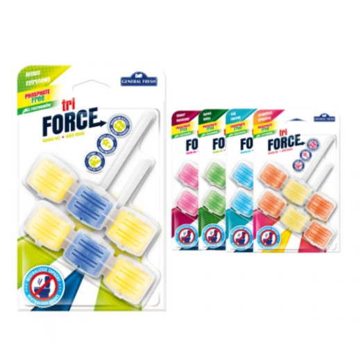 Tri FORCE Toilet Rim Block 3 in 1 Hygiene Cleanliness foaming Intense Flower FRESH 2PCS 90 G - Force - Image 3