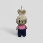 Amigurumi rabbit keychain 13cm long - Cuteyarns