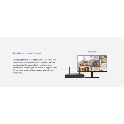 جهاز تسجيل فيديو شبكي لاسلكي X5S ,يدعم 8 كاميرات Wi-Fi، تسجيل بدقة 3K، منافذ HDMI وVGA، وضغط فيديو H.265 موفر للتخزين من إيزفيز - إزفيز - Image 3