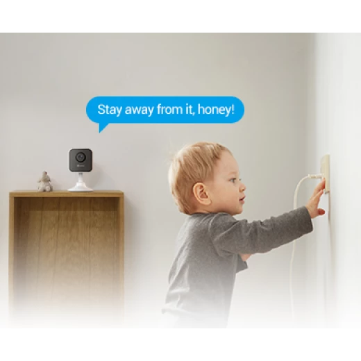 The H1c Smart Home Wi-Fi Camera offers clear HD video, motion detection, two-way audio, night vision, and cloud storage, ensuring easy and reliable home monitoring - Ezviz - Image 3