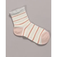 Soft-Toned Striped Ankle Socks
