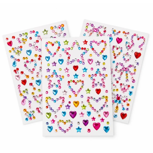 Random Colorful Self-Adhesive Face & Body Gem Stickers – 3 Sheets Together Random Colorful Self-Adhesive Face & Body Gem Stickers – 3 Sheets Together