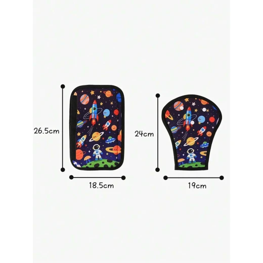 Kids Space Print Seat Belt Adjuster & Shoulder Pad – 2 Pieces - ... - Image 2