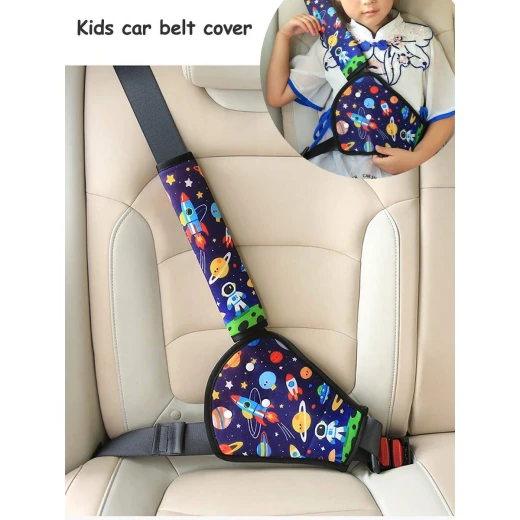 Kids Space Print Seat Belt Adjuster & Shoulder Pad – 2 Pieces Kids Space Print Seat Belt Adjuster & Shoulder Pad – 2 Pieces