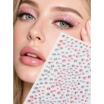 Self-Adhesive Face & Body Rhinestone Gem Stickers – Pink & Clear, 1 Sheet