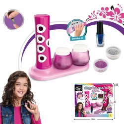 Shaky Shake Nail Set, Glitter Nail Art Kit for Kids with Shaker Applicator, Stickers & Polish