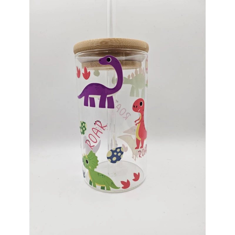 Timeless Gifts, Roar Dinosaur Glass Cup design, 300 ml ,1 piece. - Timeless gifts