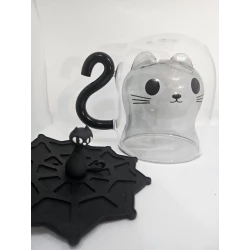 Timeless Gifts, Black Cat Glass Cup design, 250 ml ,1 piece.