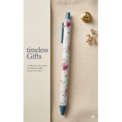 Ballpoint pen with a delicate rose design, featuring an elegant floral style Ideal for daily writing, gifting, and adding a refined feminine touch to your stationery