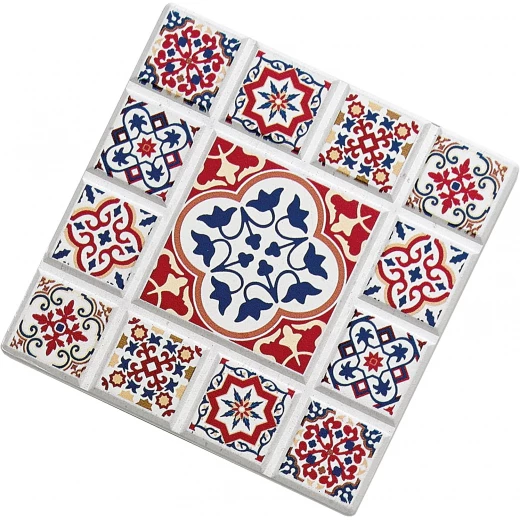 كوستر تصميم زهرة كازابلانكا باللون الأبيض بحجم 20 سم × 20 سم × 1 سم - كوشن بروفِي - Image 3