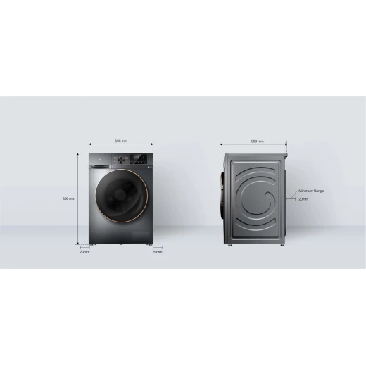 غسالة ومجفف TCL موديل C210 WDG بمحرك DD، لون رمادي، بتقنية العاكس (Inverter) وسرعة دوران 1200 دورة في الدقيقة – ضمان لمدة سنتين - تي سي ال - Image 7