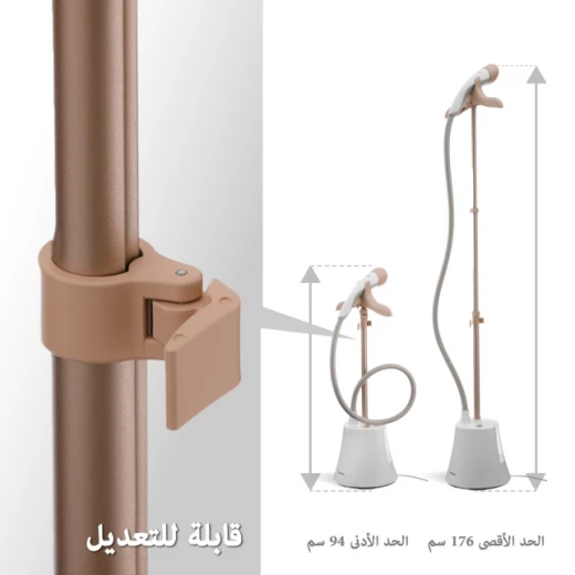 مكواة بخار عمودية باناسونيك 2000 واط، بخار قوي يصل إلى 40 جرام/دقيقة، رأس أوسع 1.5 مرة، خزان قابل للفصل بسعة 1.5 لتر، قفاز، موديل NI-GSG060WTH، مثالية للملابس الرقيقة والملابس الطويلة مثل العباءات، ضمان لمدة سنة واحدة - باناسونيك - Image 5