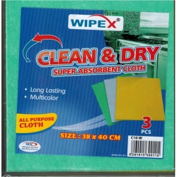 Wipex Absorbent Cleaning Cloths – Pack of 3, High Absorption, Soft & Reusable